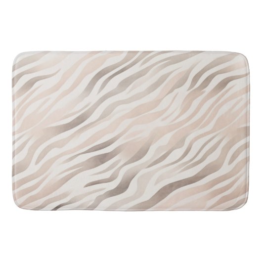 Pink Creme Beige Zebra Tierdruck Badematte (Vorderseite)