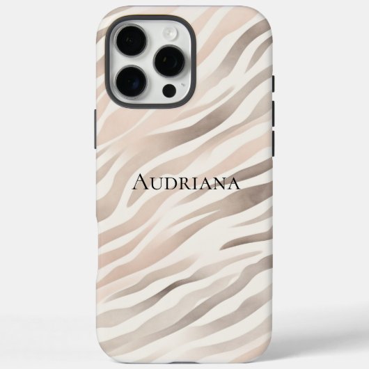 Pink Creme Beige Zebra Tierdruck Case-Mate iPhone Hülle (Rückseite)
