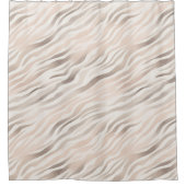 Pink Creme Beige Zebra Tierdruck Duschvorhang (Vorderseite)
