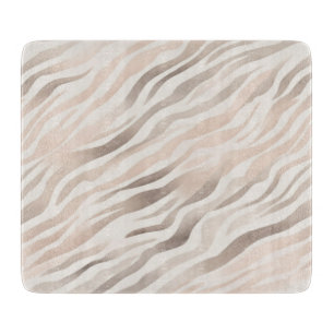 Pink Creme Beige Zebra Tierdruck Schneidebrett