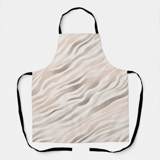 Pink Creme Beige Zebra Tierdruck Schürze (Vorderseite)