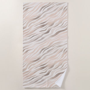 Pink Creme Beige Zebra Tierdruck Strandtuch