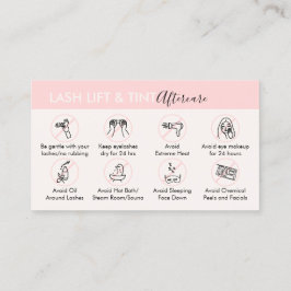 Pink Creme Lash Lift and Tint Aftercare Post Visitenkarte