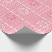 Pink & Creme-Muster-Papier Geschenkpapier (Ecke)