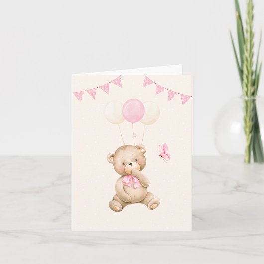Pink Creme Pastellpuppe Karte (Vorderseite)