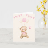 Pink Creme Pastellpuppe Karte (Gelbe Blume)