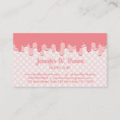 Pink Creme Tropfen Wafer Bäckerei Visitenkarte (Rückseite)