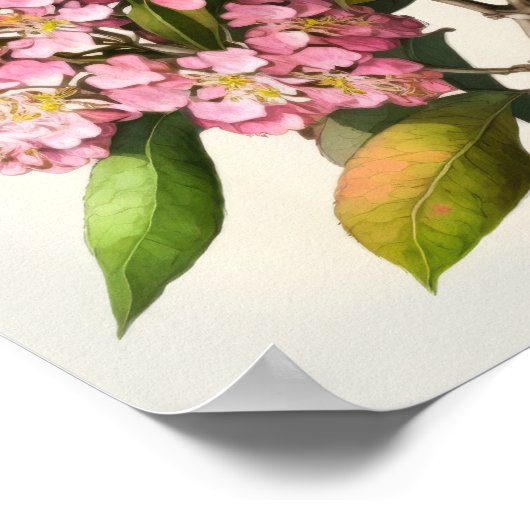 Pink Crepe Myrtle Blume Art Print Poster (Ecke)