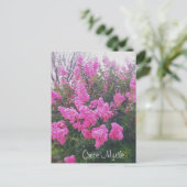 Pink Crepe Myrtle Nature Art Foto mit Text Postkarte (Stehend Vorderseite)