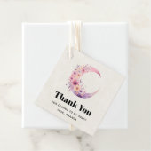 Pink Crescent Moon mit Hübschen Blume Danke Geschenkanhänger (Beispiel)
