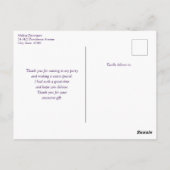 Pink Crescent Moon mit Hübschen Blume Danke Postkarte (Rückseite)