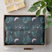 Pink Crescent Moon Stars Celestial Blue Halloween Seidenpapier (Geschenk)