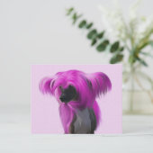 Pink Crestie Postkarte (Stehend Vorderseite)