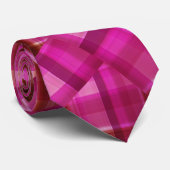 Pink Crisscross Checked Tartan Krawatte (Gerollt)