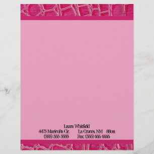 Pink Croc Krokodil-Haut-Briefkopf-Briefpapier Briefkopf