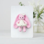 Pink Crochet Bunny – Soft Handmade Aesthetic Begleitkarte (Stehend Vorderseite)