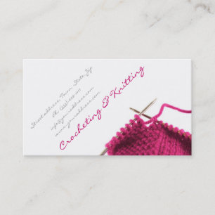 Pink Crocheting & Knitting Business Card Visitenkarte