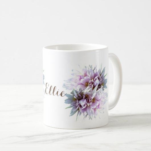 Pink Crocus Blume Kaffeetasse (VorderseiteRechts)