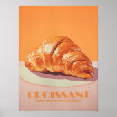 Pink Croissant Print Pastry Poster Minimalistic Ar (Vorne)