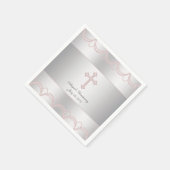 Pink Cross Christening Serviette (Ecke)