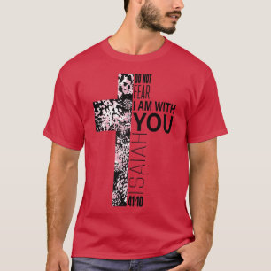 Pink Cross Faith über Angst Christliche religiöse  T-Shirt