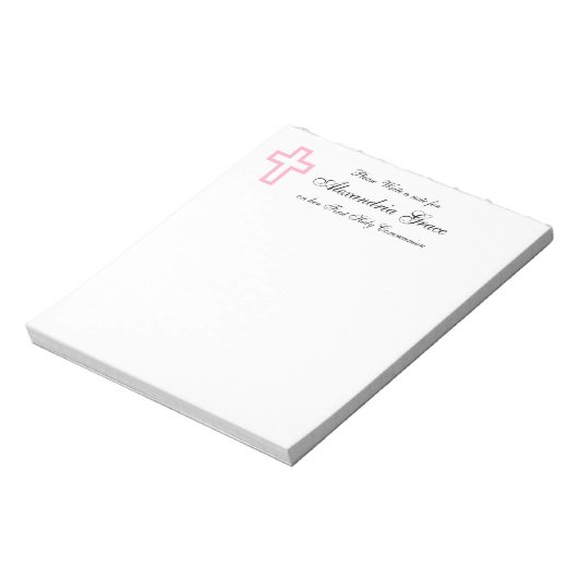 Pink Cross Personalisiert Notepad Notizblock (Rotiert)