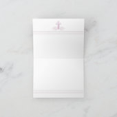 Pink Cross Taufe Christening Danke Karten (Innenseite)
