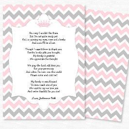 Pink Crown Baby Shower Vielen Dank für Ihr Gedicht Dankeskarte