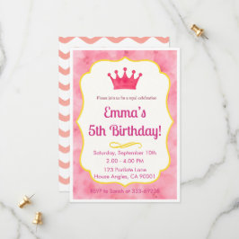 Pink Crown Birthday Einladung | Zazzlemade Magie