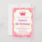 Pink Crown Birthday Einladung | Zazzlemade Magie (Vorderseite)