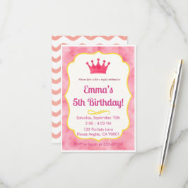 Pink Crown Birthday Einladung | Zazzlemade Magie