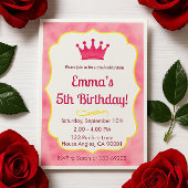 Pink Crown Birthday Einladung | Zazzlemade Magie