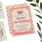 Pink Crown Birthday Einladung | Zazzlemade Magie
