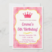 Pink Crown Birthday Einladung | Zazzlemade Magie (Vorderseite)