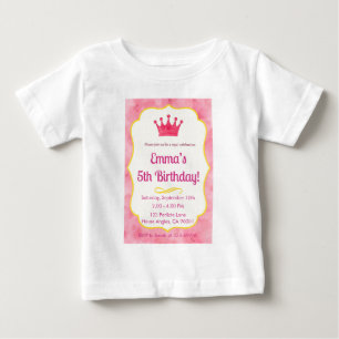Pink Crown Birthday Einladung Zazzlemade Magie Baby T-shirt