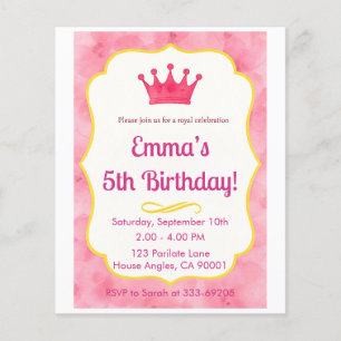 Pink Crown Birthday Einladung   Zazzlemade Magie Flyer