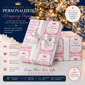Pink Crown Birthday Einladung | Zazzlemade Magie Geschenkpapier