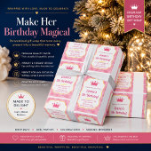 Pink Crown Birthday Einladung | Zazzlemade Magie Geschenkpapier