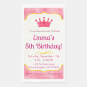 Pink Crown Birthday Einladung | Zazzlemade Magie Serviette (Vorderseite)