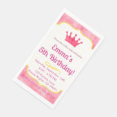 Pink Crown Birthday Einladung | Zazzlemade Magie Serviette (Ecke)