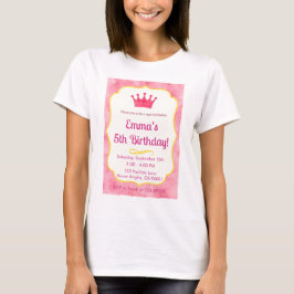 Pink Crown Birthday Einladung | Zazzlemade Magie T-Shirt
