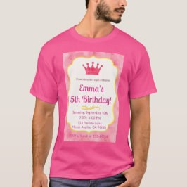 Pink Crown Birthday Einladung | Zazzlemade Magie T-Shirt