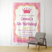 Pink Crown Birthday Einladung | Zazzlemade Magie Wandteppich (Beispiel)