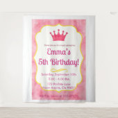 Pink Crown Birthday Einladung | Zazzlemade Magie Wandteppich (Vorderseite)
