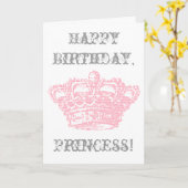 Pink Crown Birthday - Persönlich gestalten Karte (Gelbe Blume)