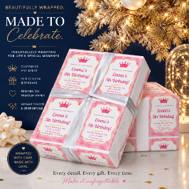 Pink Crown Geburtstagseinladung | zazzlemade Magic Geschenkpapier
