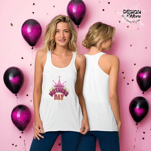 Pink Crown Happy Mütter Tag Frauen Tank Top