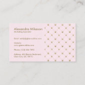 Pink Crown Pattern Luxury Visitenkarte (Rückseite)