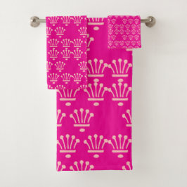 Pink Crowns Hot Pink      Badhandtuch Set
