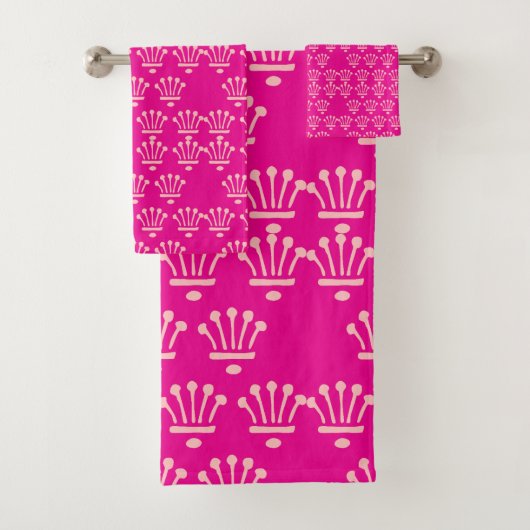 Pink Crowns Hot Pink      Badhandtuch Set (Insitu)